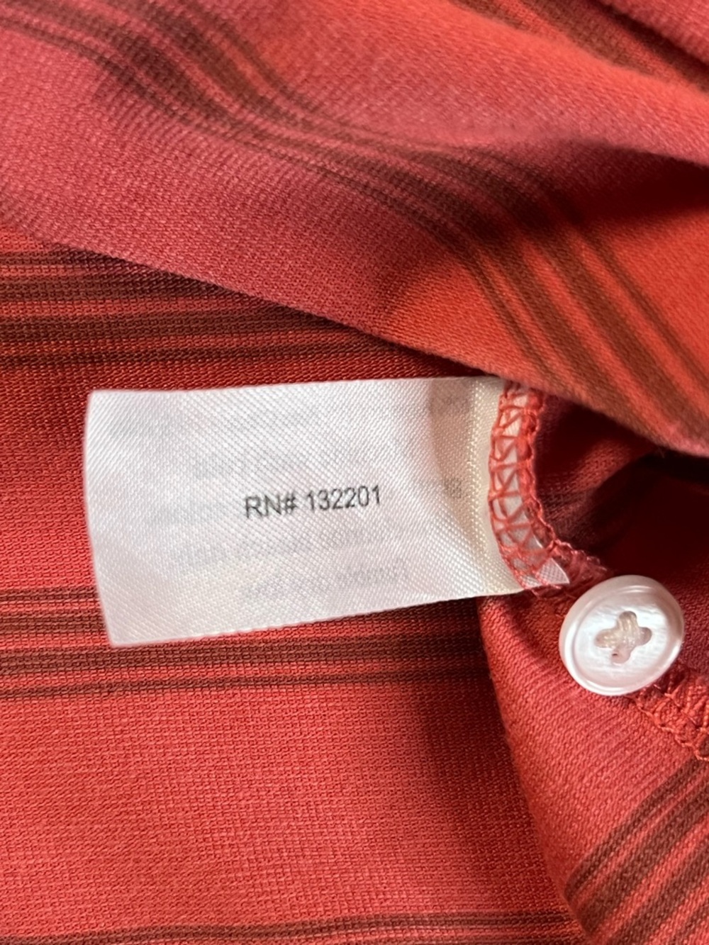 Criquet Men’s Polo Shirt XXL Dark Coral Salmon Striped Golf Preppy Casual Summer - Picture 7 of 8